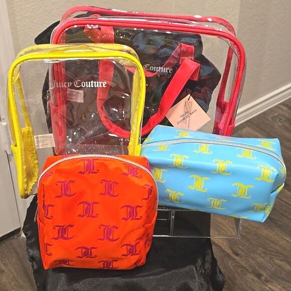 Juicy Couture 4-Piece JC Logo Neon Nested Cosmetic Cases - Picture 7 of 8